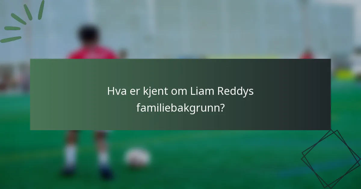 Hva er kjent om Liam Reddys familiebakgrunn?