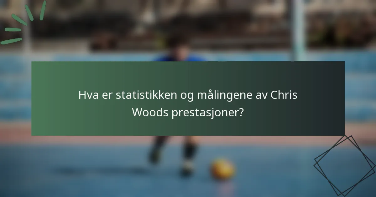Hva er statistikken og målingene av Chris Woods prestasjoner?