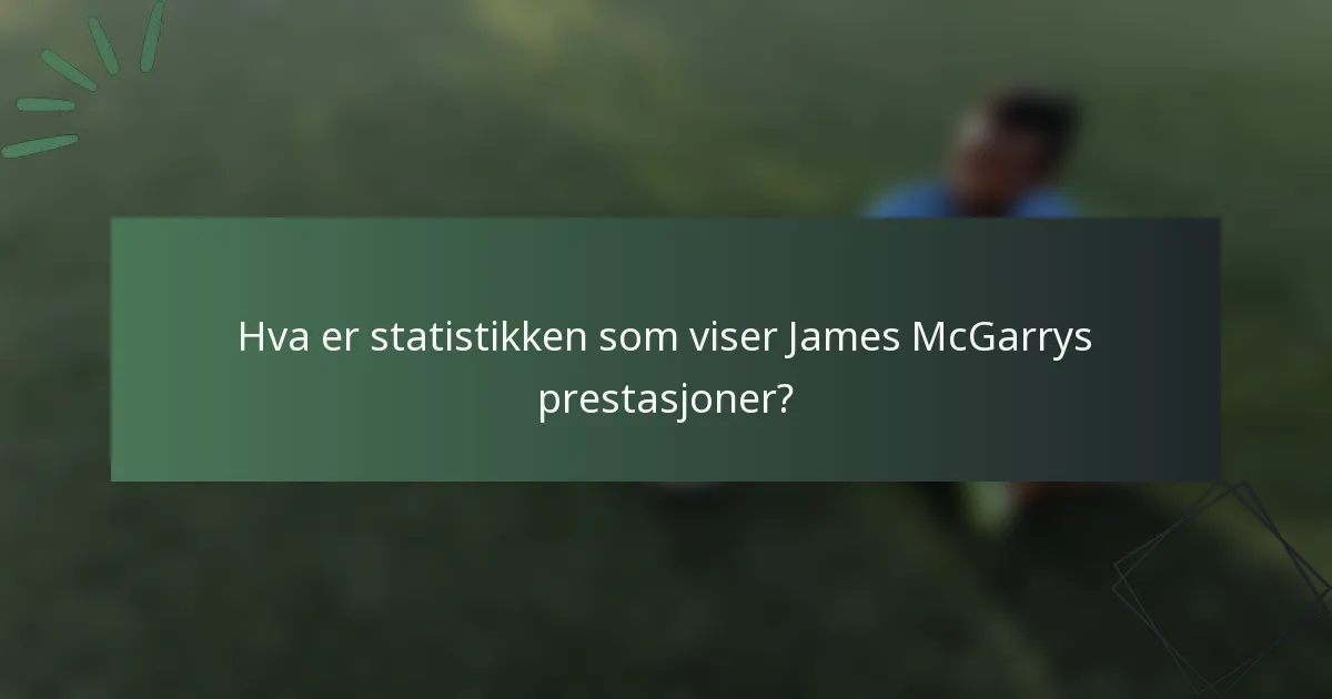 Hva er statistikken som viser James McGarrys prestasjoner?
