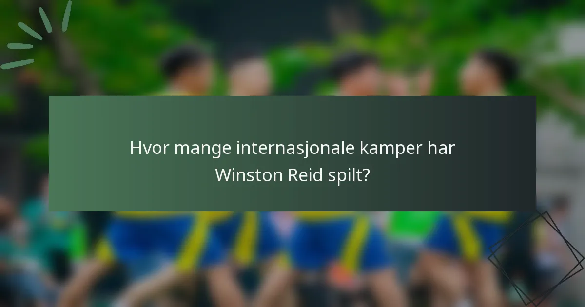 Hvor mange internasjonale kamper har Winston Reid spilt?