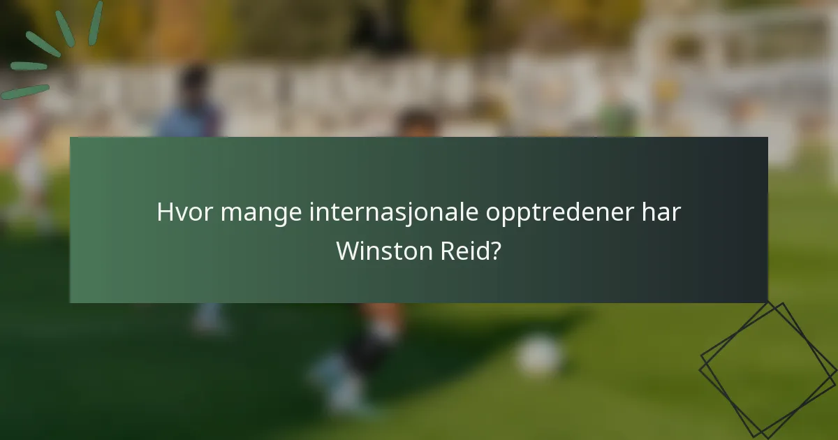 Hvor mange internasjonale opptredener har Winston Reid?